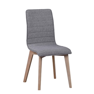 Rowico Gracy | Spisebordsstol med stofsæde | Lysegrå m. hvidpigmenteret